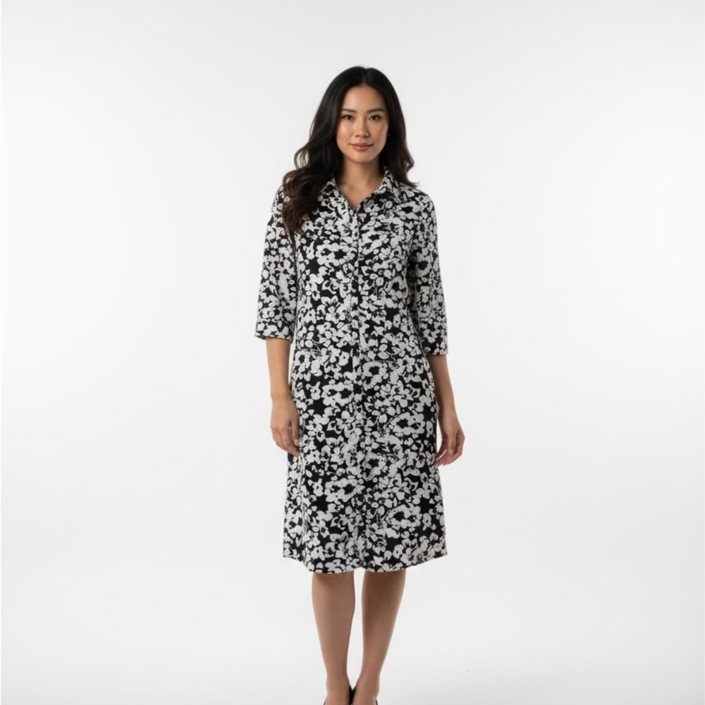 Floral Black and White dress